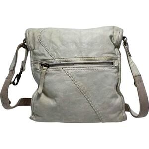 Lucky Brand Lamb Leather Abbey Road Shoulder Tote Crossbody Bag Cream Cowgirl